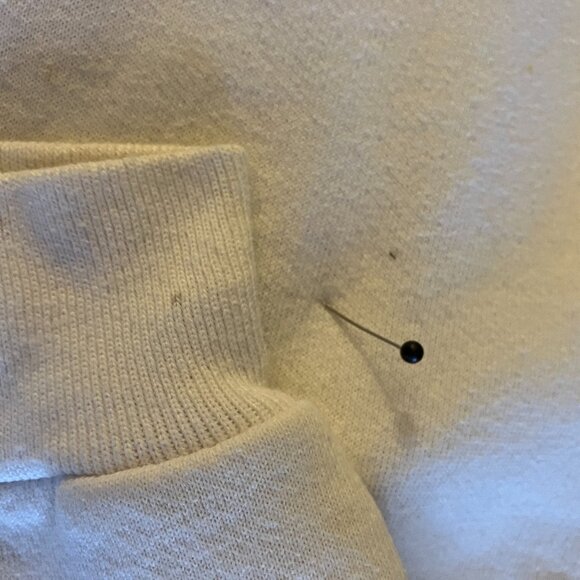 VTG TEMPLE University OWLS white sweatshirt (tag cut)  Sz L  womens pre-owned - Picture 7 of 12